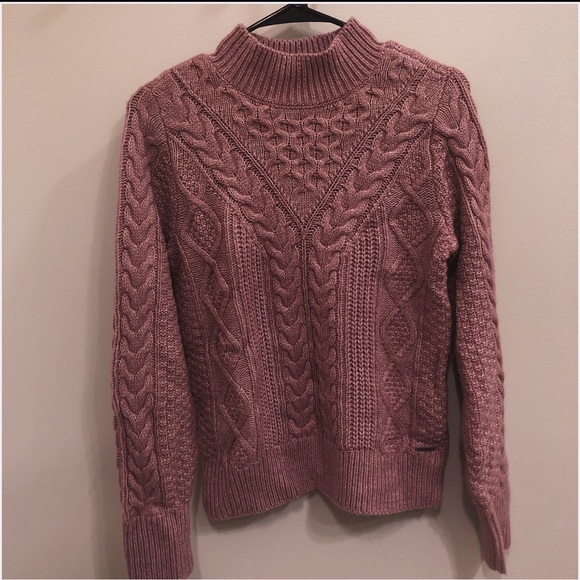 Abercrombie & Fitch Pink Cable Knit Sweater - Picture 1 of 3